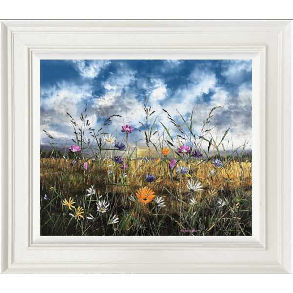 Kimberley Harris, capturing the essence of an English meadow, this limited edition has been hand embellished to give a wonderful texture to this artwork.