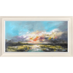 Anna Schofield, contemporary seascape that has a diversity of tones and mixed textures inspired by Anna’s favourite place from her childhood