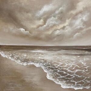 Held by Light by Yharnna, original seascape painting in bronze and creams