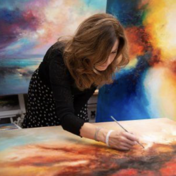 AnnaSchofield Anna Schofield, colour photograph of the artist at work.