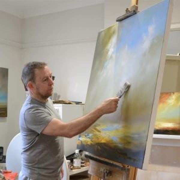 David Taylor, photograph of the artist at work